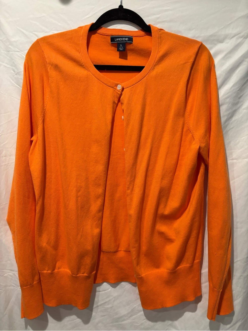 Lands' End Bright Orange Women's Cardigan Sweater